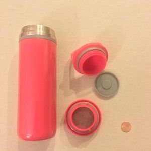 David’s Tea travel mug with tea steep attachment